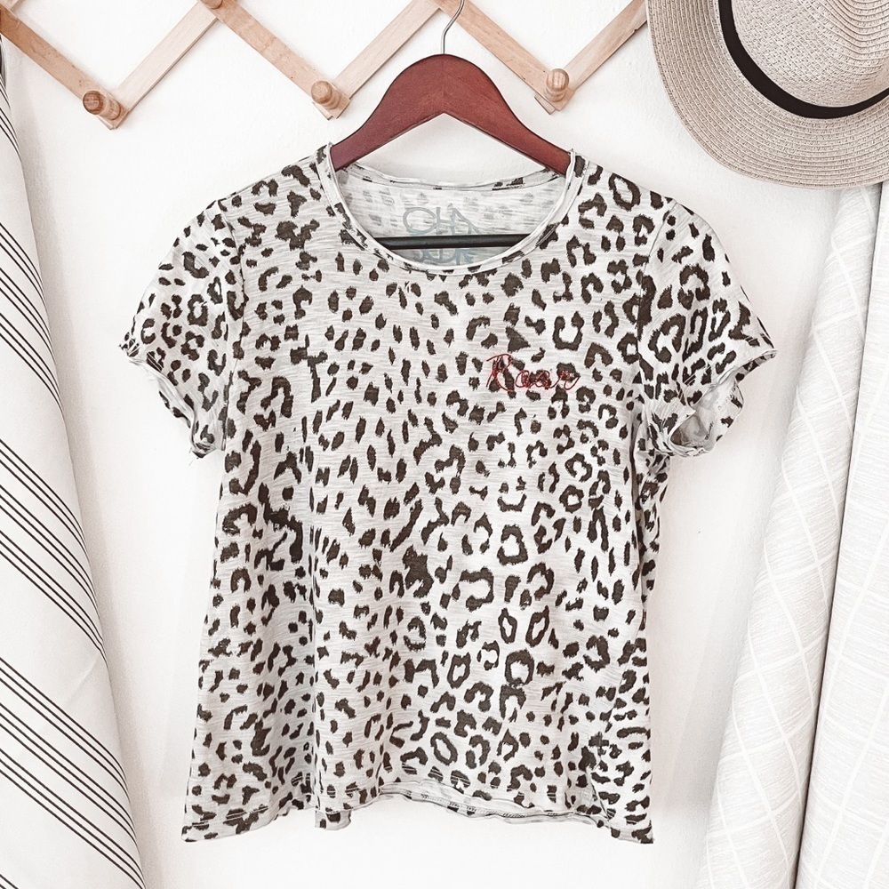 Chaser Leopard Print Roar Embroidered Tee